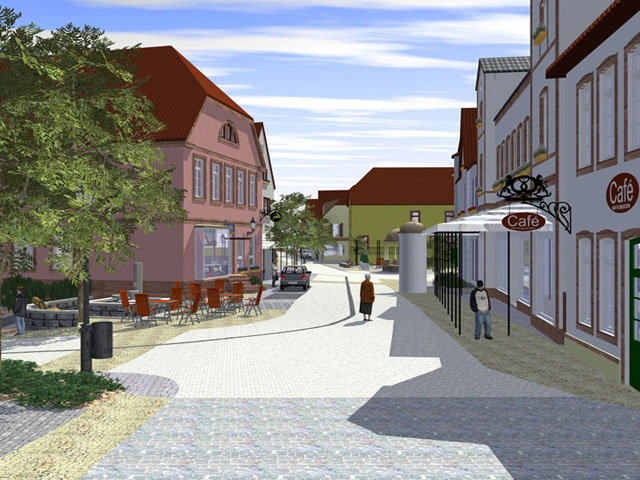 Cafe mit neuem Aussenbereich